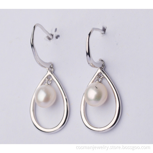 freshwater pearl teardrop earrings